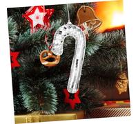 Homoyoyo Disco Candy Cane Pendant Christmas Tree Hanging Ornament Stylish Mirror Finish Xmas Decor for Parties Weddings Elegant Cane Shape Hanging Decoration