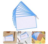 Homoyoyo DIY Lined Cards with Ring Binder Tear-Resistant Blank Note Cards in Blue Smooth Paper for Study Memorization and Organization for Students and English Learners