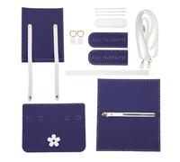 Homoyoyo DIY PU Shoulder Bag Making Kit Handmade Square Crossbody Bag Craft Materials Comfortable Safe Sewing Supplies for Women Learn Kit with Essential Accessories in Sakura Blue