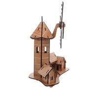 Homoyoyo DIY Windmill Model Kit with Mini House Educational Science Experiment Puzzle for Family Bonding Stem Craft Project Decorative Handmade Crafts for Home and School