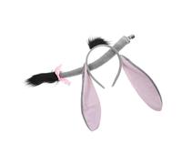 Homoyoyo Donkey Ears Tail Adult Boys and Girls Headband Boy Girl Costume Accessory Set Halloween Party