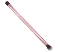 Homoyoyo Double Ended Portable Eyebrow and Eyeshadow Makeup Brush with Premium Fiber Bristles Dark Matted Golden Handle Professional Cosmetic Tool for Blending and Defining Brows and Eye