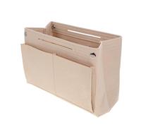 Homoyoyo Double Felt Cosmetic Bag Organizer Large Capacity Travel Makeup Pouch Snap Button Closure for Handbag Insert Beach Bag Use