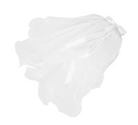 Homoyoyo Double Layer Pearl Bowknot Wedding Veil for Soft Tulle Hair Accessory Elegant White Headwear for Flower Communions and Weddings Easy to Wear and Decorative