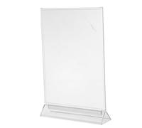 Homoyoyo Double Sided Menu Holder Stand Clear Desktop Sign Display for Restaurant Cafe Stable Self-standing Tabletop Card Holder with Easy Flyer Change Robust Menu Display for Food and