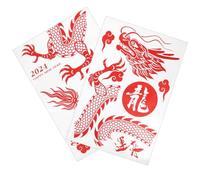 Homoyoyo Dragon Year Static Window Clings Chinese Year Decals for Glass Doors and Windows Festive Spring Festival Decoration Stickers with Easy Application