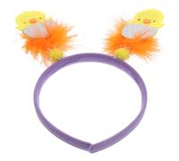 Homoyoyo Easter Fluffy Chick Headband Yellow Chicken Hair Hoop Colorful Easter Eggs Cute Plumage Hairband Festival Party Hair Accessory for Spring