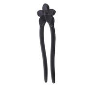Homoyoyo Ebony French Hair Fork with Flower Design U-shaped Wooden Hairpin for Women Sophisticated Craftsmanship for Casual and Formal Styles