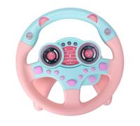 Homoyoyo Educational Pink Fake Steering Wheel with Music and Light Simulated Driving for Stimulates Imagination and Muscle Development Interactive Steering Wheel for Early Learning and Fun