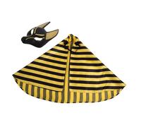 Homoyoyo Egyptian Anubis Mask with Kerchief for Halloween Masquerade Cosplay Party Accessory Intricate Plastic and Cloth Design Suitable for Costume Balls and Carnival Events