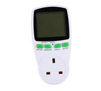 Homoyoyo Electricity Usage Monitor Plug LCD Display Wattage Voltage Tester Frequency Current Cost Measuring Socket Analyzer UK Plug for Home and Office