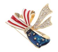 Homoyoyo Elegant American Flag Brooch Pin with Bowknot Design, Lightweight Alloy Material, Sturdy Craftsmanship, for Patriotic Parties and Occasion Accessories