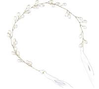 Homoyoyo Elegant Bridal Wedding Headband Pearl and Copper Wire, Lightweight Handmade Circular Vine Design, Versatile and Can be Pinned, for Party and Wedding Occasions