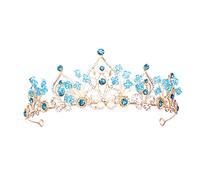Homoyoyo Elegant Rhinestone Tiara for - Princess Crown Hair Accessory for Birthdays - Parties and Dress Up Perfect for Young in Vintage Sky Blue Color