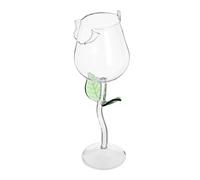 Homoyoyo Elegant Rose Design Cocktail Goblet Glass for Home Bar Party Weddings Food Grade Glass Wine Cup with Transparent Leaf Detail Stylish Decorative Drinkware
