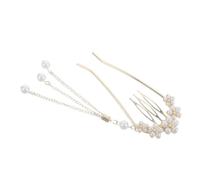 Homoyoyo Elegant U Shaped Pearl Flower Hair Fork Pin Lightweight Asian Hair Accessories for Weddings Formal Events Hairpin with Floral Motif for Brides