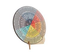 Homoyoyo Emotion Wheel Decor Dual Sided Mood Chart for Emotional Understanding Stylish Wooden Tabletop Decoration for Home Office Classroom Comprehensive Emotional Guide