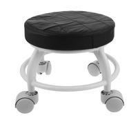 Homoyoyo Ergonomic Rolling Pedicure Stool Wheels, Black Work Stool for Home and Office Use, Low Height Swivel Chair for Beauty Spa and Workshop