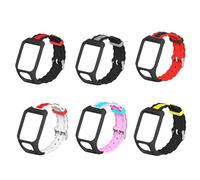 Homoyoyo Ergonomic Watch Strap Replacement Compatible with Tomtom Runner Silicone Wristband Black and Yellow Fitness Accessory for Men and Women