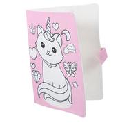 Homoyoyo Fabric Book Cover Protector Scratch Resistant Cloth Sleeve for Students Notebooks and Exercise Books Reusable in Magenta with Cute Cat Design