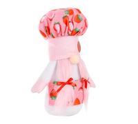 Homoyoyo Faceless Gnome Doll Figurine Decorative Gnome Cloth Material with Strawberry Chef Hat Creative and Delicate Home Accent Ornament for Office and Sofa Desktop Decor