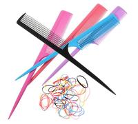 Homoyoyo Fine Hair Comb with Rat Tail Styling Combs and Hair Ropes for Home and Barber Use Random Color