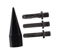 Homoyoyo Firewood Drill Bit with Carbon Steel Wood Splitter Cones Removable Handles Round Square Hex for Efficient Wood Splitting and Labor-saving Performance