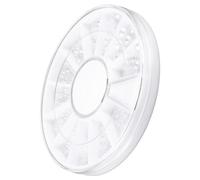 Homoyoyo Flat Back Pearls and Nail Decoration Half Round Pearl Cabochons 200 Pieces Mixed 2mm 3mm White for Nail Art Manicure Diy Crafts