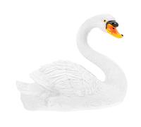 Homoyoyo Floating Swan Model Swan Ornaments Garden Pond Decoration Resin White Animal Figurine Small Floating Duck Decoy Models Desktop Fountain Water Sculpture
