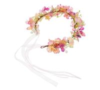 Homoyoyo Floral Headband for Brides Handmade Purple Flower Wreath Hair Accessories for Outdoor Photography Boho Bridal Photoshoots Versatile and Elegant Design