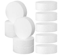 Homoyoyo Foam Circles 18 Pack 3 Inch Diameter Round Craft Foam Discs Lightweight Polystyrene Blocks for Cake Decorating Models School Projects and Floral Arrangements