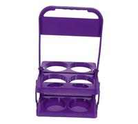 Homoyoyo Foldable Beer Basket Carrier with Sturdy Handle Portable Plastic Beer Bottle Holder Reusable Drink Caddy for Picnic BBQ Bar Use Deep Purple