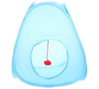 Homoyoyo Foldable Blue Cat Tunnel Pet Tent Washable Indoor Cat and Dog Sleeping House Multipurpose Play Tube and Puppies