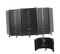 Homoyoyo Foldable Microphone Shield Mic Isolation Cover for Studio Recording Portable Vocal Booth to Screw Desktop Stand Use