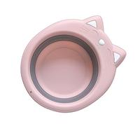 Homoyoyo Foldable Washbasin Portable Wash Basin Creative Cartoon Cat Shape Folding Washbasin Wash Basin for Travel Washing Bowl for Sink Use