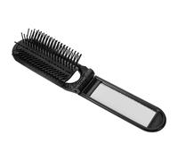 Homoyoyo Folding Hair Brush with Integrated Mirror Compact Travel Brush for Quick Grooming Durable Design Stylish Black Portable Tool for Purse School Gym and Travel