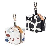 Homoyoyo Food Grade Cover Cap with Water-Resistant Storage Pouch - Durable Clip and Chain Holder for On The Go Soothing - Ideal for Babies and Parents 2 Pack