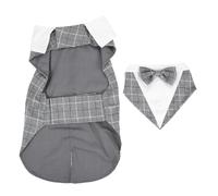 Homoyoyo Formal Canine Attire Tuxedo with Bow Tie and Decorative Buttons, Skin-friendly Polyester Gentleman Dog Outfit for Weddings and Weekend Parties, Wear-resistant and Style