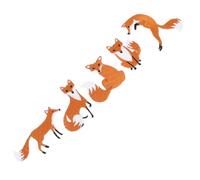 Homoyoyo Fox Embroidery Cloth Patch 5Pcs Multi-Design Small Foxes for Jackets Bags DIY Iron-On Decoration 2.6X1.1 Inch