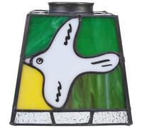 Homoyoyo French Style Square Stained Glass Lamp Shade with Dove Pattern, 42Mm Aperture Vintage Glass Lampshade Replacement for Pendant, Desk, Wall and Bathroom Lighting