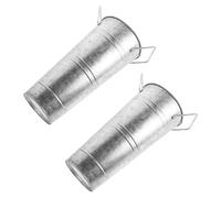 Homoyoyo Galvanized Metal Umbrella Stand 2pcs with Handles - Indoor Outdoor Entryway Organizer for Umbrella Basket, Walking Stick Holder, Office Cane Storage Bucket