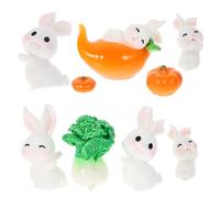 Homoyoyo Garden Animal Ornaments Bunny Stuff Mini Animals Miniature Zodiac Rabbit Figurine Rabbit Figurines Little Bunny Figures Gnomes