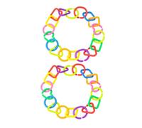 Homoyoyo Geometric Chain Link Baby Teething Rings Sensory Development Links Toys for Early Learning Concentration Training Car Seat Stroller Educational 35pcs Bag X2
