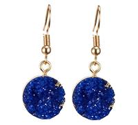 Homoyoyo Geometric Round Resin Eardrop Jewelry for Women Lightweight All Beautiful Blue Number Pattern for Casual Formal Wear