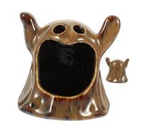 Homoyoyo Ghost Shaped Hamster Habitat Ceramic Hideout for Small Pets Suitable for Hamsters Guinea Pigs Hedgehogs Cute Halloween Design Odor Play and Rest Shelter for
