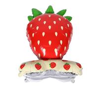 Homoyoyo Giant Standing Strawberry Foil Balloon Photo Prop Party Decoration for Birthday Summer Themed Indoor Outdoor Event Supplies