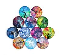 Homoyoyo Glass Dome Cabochons Beautiful and Vivid Individual Style Beads Flatback 12pcs with Pattern Detail for DIY Jewelry Accessories for Necklace Making