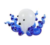 Homoyoyo Glass Octopus Figurine Marine Animal Desk Ornament Small Ocean Blue Resin Octopus Statue Miniature Glass Animal Figurines Home Decoration