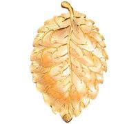 Homoyoyo Golden Leaf Texture Snack Platter Made of Zinc Alloy with Smooth Sanding, Stylish Design for Holding Nuts and Candy, for Home Decorations and Kitchen Use