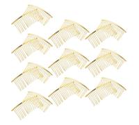 Homoyoyo Golden Metal Hair Combs Portable and Sturdy Iron Twist Wire Side Combs 20pcs with 20 Teeth for Elegant Bridal Hair Styling